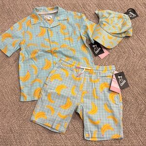 Art Class Target x Museum of Ice Cream boys XS 4/5 banana shirt, shorts and hat